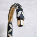 Wood & Brass Deck Mounted Brass Bathroom Faucet