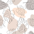 Beige Wallpaper with Monstera Leaves