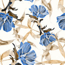 Elegant Blue Flowers Wallpaper Fashionable