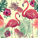 Tropical Wallpaper with Pink Flamingos