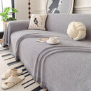 Textured Woven Modern Sofa Cover, Natural Blend Decorative Couch Throw Blanket