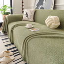 Textured Woven Modern Sofa Cover, Natural Blend Decorative Couch Throw Blanket