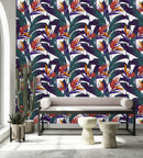 Contemporary Exotic Flowers Wallpaper Fashionable