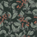 Dark Wallpaper with Little Red Flowers