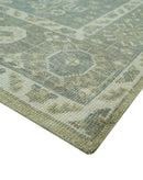 Beige And Gray Traditional Turkish Design Hand Knotted Custom Made Wool Rug