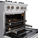 ZLINE 30"Classic Gas Range, Convection Gas Oven, DuraSnow® Stainless Steel, White Matte Door CGRS-WM-30
