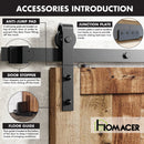 Non-Bypass Sliding Barn Door Hardware Kit - Classic Design Roller