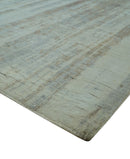 Modern Abstract Design Gray And Blue 8x10 Hand Knotted Bamboo Silk Area Rug