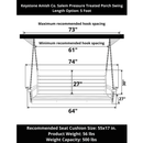 Keystone Amish Co. 5 Foot Salem Pressure Treated Porch Swing, Cedar Stain