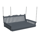 Keystone Amish Co. 6 Foot York Recycled Plastic Swing Bed, Dark Gray