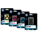 New, Pre-Owned - HP 02 Black and Color Ink Cartridges-4 Pack