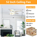 52" Traditional Flush Mount Reversible Ceiling Fan with Lighting and Remote Control