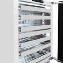 ZLINE 24" Touchstone Dual Zone 44 Bottle Wine Cooler White Matte Glass Door Polished Gold Handle RWDOZ-WM-24-G