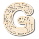 Unfinished Wood Layered Themed Letters | Jungle Animals | A-Z | 2 Piece | up to 24"