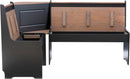 Black Pecan Five Seat Dining Set With Storage Benches