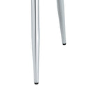 Modern Minimalist Dining Chairs Office Chairs Set with White PU Seats and Silver Metal Legs