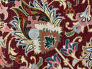 Persian Tabriz Rug 8x11, Floral Medallion Traditional Area Rug, Fine 300 KPSI, Ivory Maroon