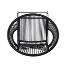 Ferrara Outdoor Patio Barstool Set of 2, Black Faux Wicker PE Rattan with Iron Frame