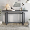 U_STYLE 59.1'' Painted Entryway Table with Pine Veneer,Unique Triple Rectangle Design Console Table with Thick Pine Wood Legs,Extra Long Sofa Table Versatile for Hallway, Living Room,Kitchen