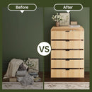 Natural Oak 48 Inch Modern Dresser With Fluted Fronts