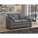 55" Loveseat Couch 2-Seater Sofa with Pillows Polyester Upholstery Duck Down Filled Cushion Sofa for Living Room Apartment,Grey