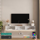 Floating TV Stand Wall Mounted with 16 Color LEDs,69' Modern TV Stand, Floating TV Cabinet Entertainment Center for 55 60 65 Inch TV