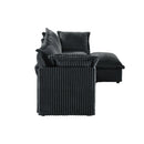 Slipcovered Sectional 2 Seater Sofa Couch with Convertible Ottoman, Wide and Deep Seat L Shaped Sofa with Detachable Cover and Soft Multiple Big Pillows,Gray Corduroy Fabric