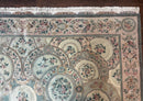 Pak Persian Rug 9x12, Wool with Silk Highlights, European Design, Floral, Green