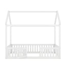 Wood House Bed With Fence And Door