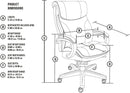 Bellamy Executive Office Chair With Memory Foam Cushions Brown Bonded Leather