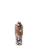 Wide Wyoming Tumbler In Brown and White