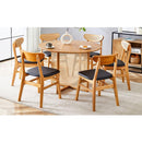 Table and chair set, ancient style solid wood dining table, imitation rattan table legs, beautiful simple solid wood dining chairation