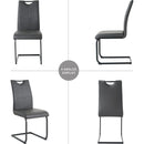Modern Charcoal PU dining chair living room chair upholstered chair, black metal chair leg design, kitchen, living room, bedroom, dining room side chair (Set of 4)