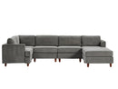 Modern Modular Sectional couch,6 Seaters Sleeper Sofa Upholstered Corduroy Free Combination Sofa(Grey)