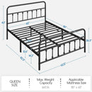 Queen Size Metal Platform Bed Frame With Storage Black