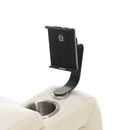 Home Theater Recliner with 270 Degree Swivel, PU Leather, Power Recliner with Tray Table, Phone Holder, Cup Holder, USB Port, White