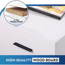Mobile White Wood Lateral File Cabinet With 2 Drawers