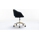 Mesh Fabric Home Office 360Swivel Chair Adjustable Height With Gold Metal Base,Black