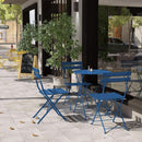 Peacock Blue Folding Patio Bistro Set 3 Piece Outdoor