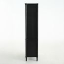 Vintage Display Cabinet with Double Glass Doors, Traditional Style for Collectibles - Black, Ash Wood Veneer, 73.25'' Tall