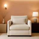 Beige 38 Inch Modern Upholstered Accent Reading Armchair