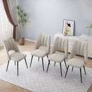 4-Chair Set Combination, Modern and Simple, With High Resilience Filling, Metal Legs, Adjustable Feet, Suitable For Kitchens and Dining Rooms,(Beige)