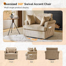 Vingl Modern 39.2Inch ExtraWide Swivel Armchair Khaki