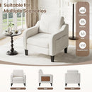 Beige Upholstered Accent Chair Foldable Table Home
