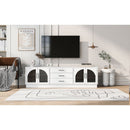 U-Can 68.9'' Modern Minimalist TV Stand for TVs up to 75 Inches, Entertainment Center Media Console Cabinet with Adjustable Shelves for Living room