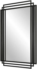Amherst Matte Black Iron Mirror 36.5 Tall 23.75 Wide