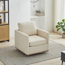 30.7"W Square Upholstered Swivel Accent Chair and Comfy Accent Single Sofa Chair, 360 Degree Club Chair, Lounge Armchair for Living Room Bedroom Apartment Nursery.Beige