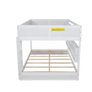Queen Over Queen Bunk Bed with Built-in Storage Cabinets,Charging Station,Ladder,Safety Guardrails,Solid Pine Wood Bunk Bed,White
