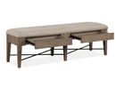 Paxton Place - Bench With Upholstered Seat - Dovetail Gray