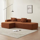 Modular Sectional Couch, Lambswool Fabric Modern L-Shape Sectional Sofa with Chaise Lounge, Living Room Upholstered 5-seater Corner Sofa Couch for Bedrooms, Apartment